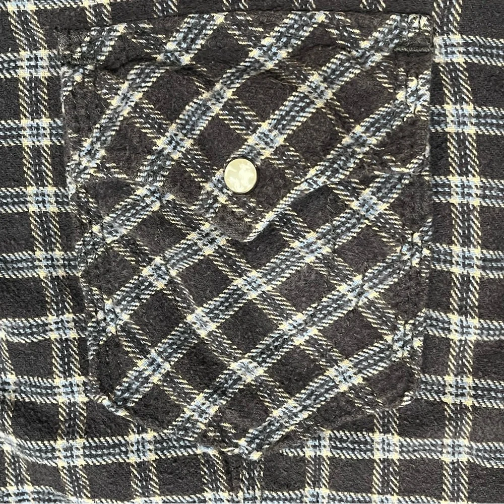 True Religion Western Cowboy Pearl Snap Flannel 100% Cotton Mens M